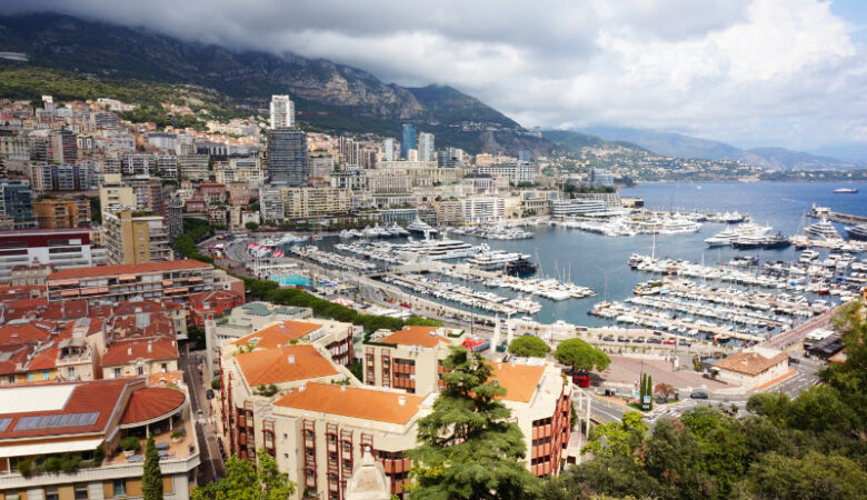 View over Port Hercule from the Old Town, Monaco