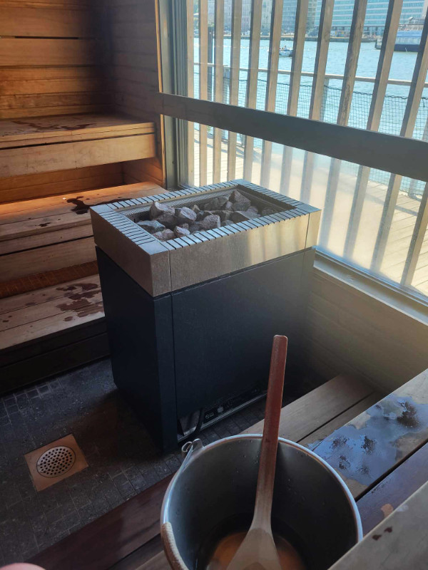Finnish sauna at the Allas Sea Pools, Helsinki, Finland