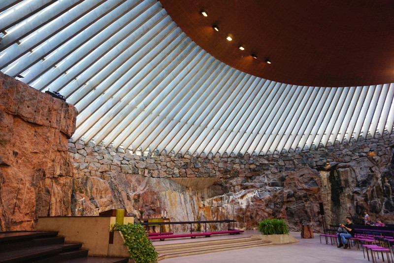 Temppeliaukio rock church, Helsinki, Finland