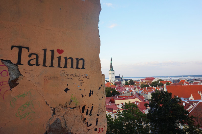 Tallinn sign at one of the viewpoints, Tallinn, Estonia