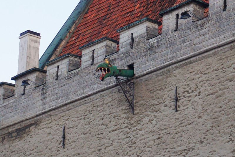 Dragon pipe on the Town Hall, Tallinn, Estonia