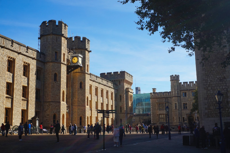 Tower Of London. On the left is the building with the crown jewels.