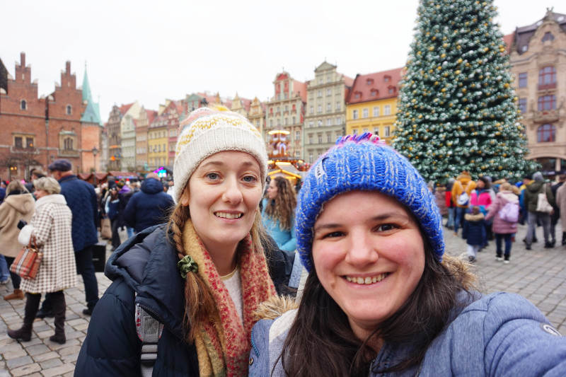 Selfie at the Christmas markets, Wroclaw, Poland