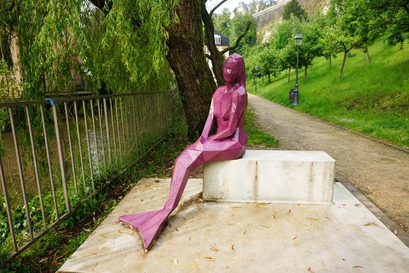 Meeting a pink mermaid in Luxembourg