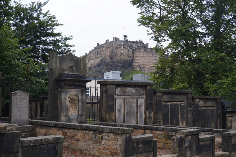 Edinburgh Castle from Greyfriars Kirkyard, Edinburgh, Scotland