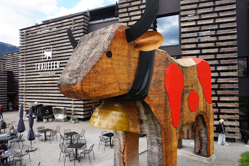 Trauffer wooden cow shop, Switzerland