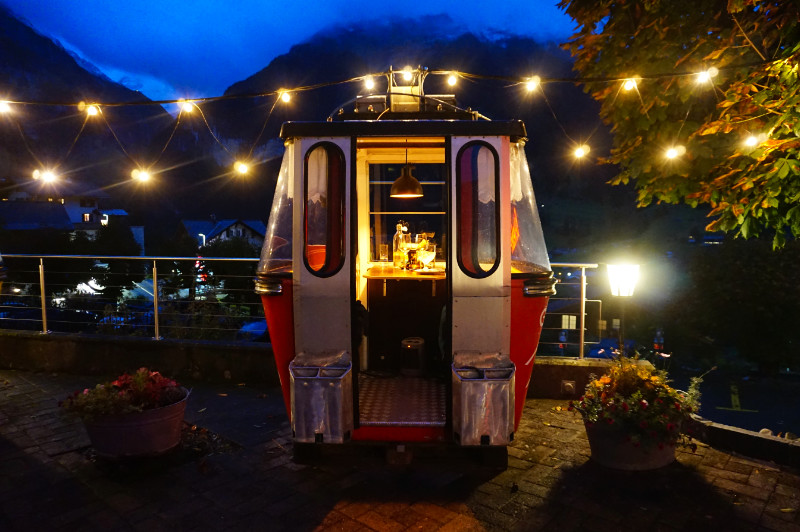 Fondue in a gondola at Hotel Belvedere Grindelwald, Switzerland