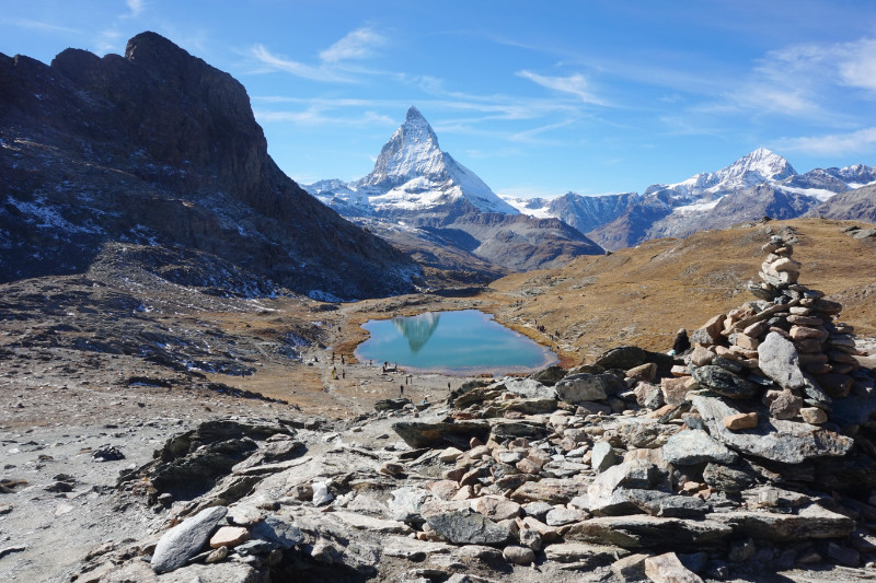 Hiking down to Riffelsee, Zermatt, Switzerland