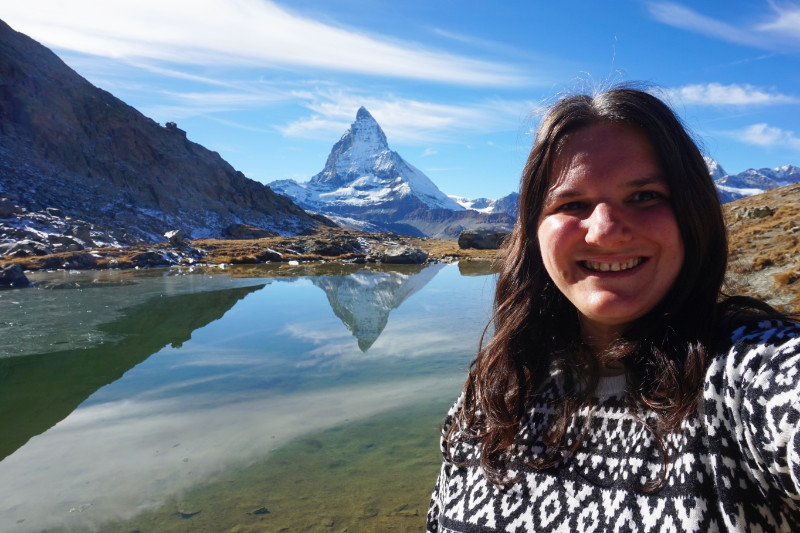 Smaller lake at Riffelsee with Matterhorn reflection, Zermatt, Switzerland