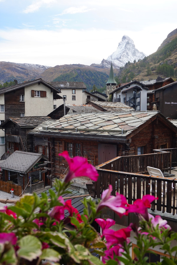 View from balcony at Le Mazot Zermatt, Switzerland