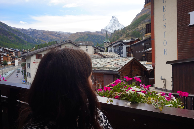 View from balcony at Le Mazot Zermatt, Switzerland