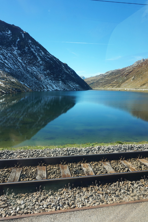 Oberalp pass, view from Glacier Express train, Switzerland