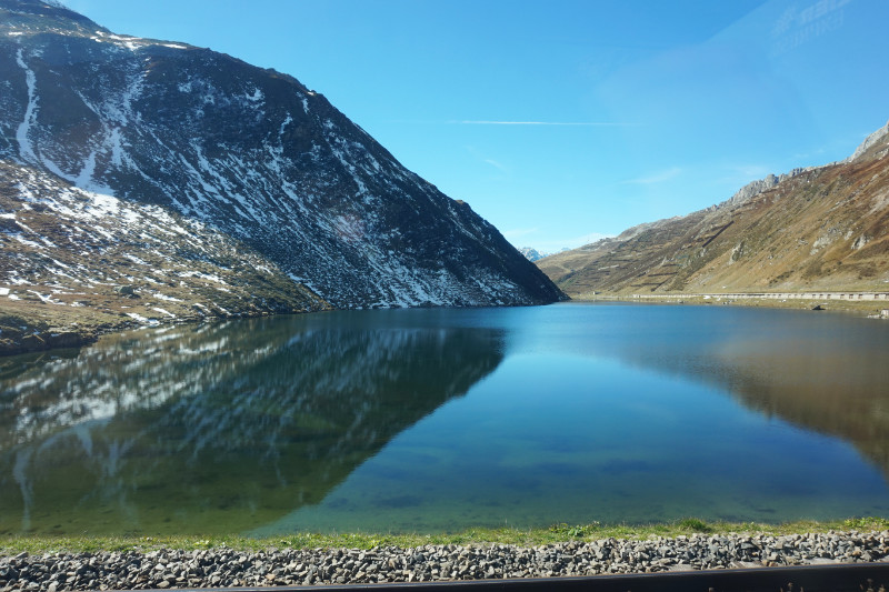 Oberalp pass, view from Glacier Express train, Switzerland