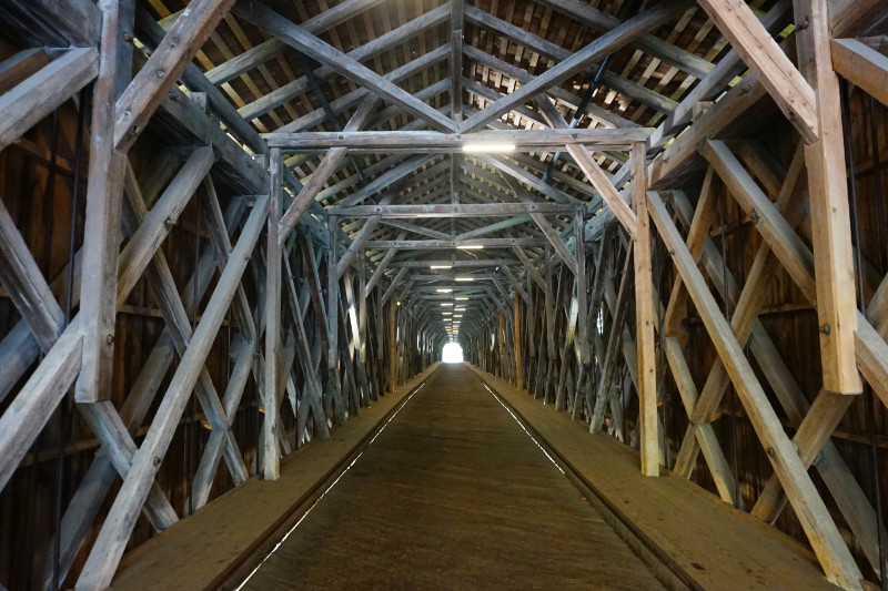 Old wooden bridge, Liechtenstein and Switzerland