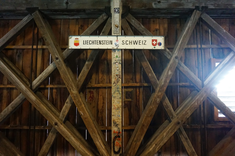 Old wooden bridge, Liechtenstein and Switzerland