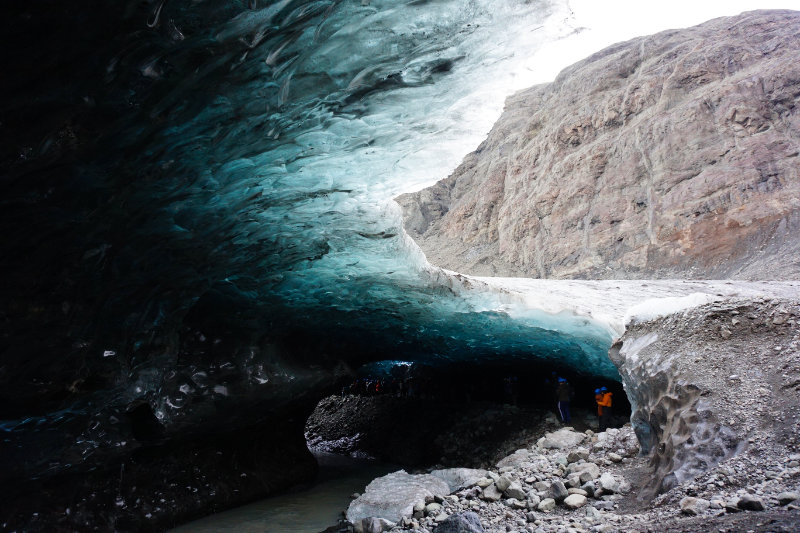 Ice cave tour inside Vatnajokull glacier, Iceland