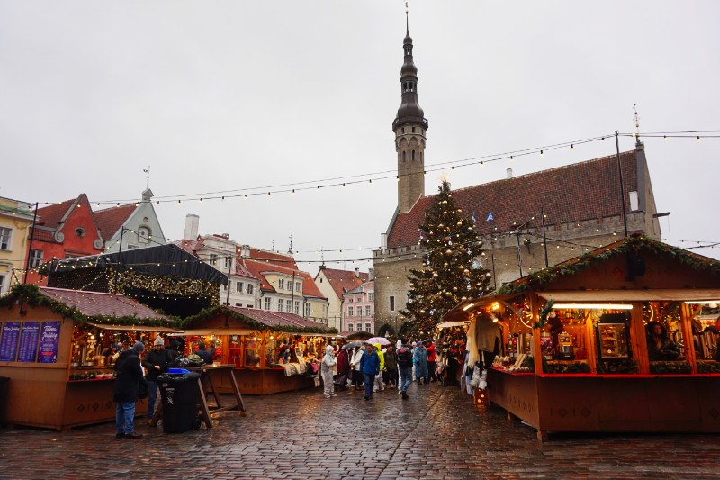 Christmas market during the day, Tallinn, Estonia