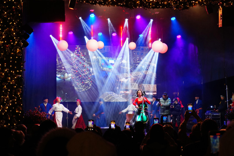 Concert at the Christmas market, Tallinn, Estonia