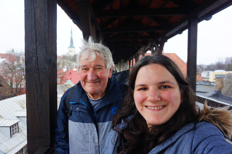 Me and Dad on the city walls in Tallinn, Estonia