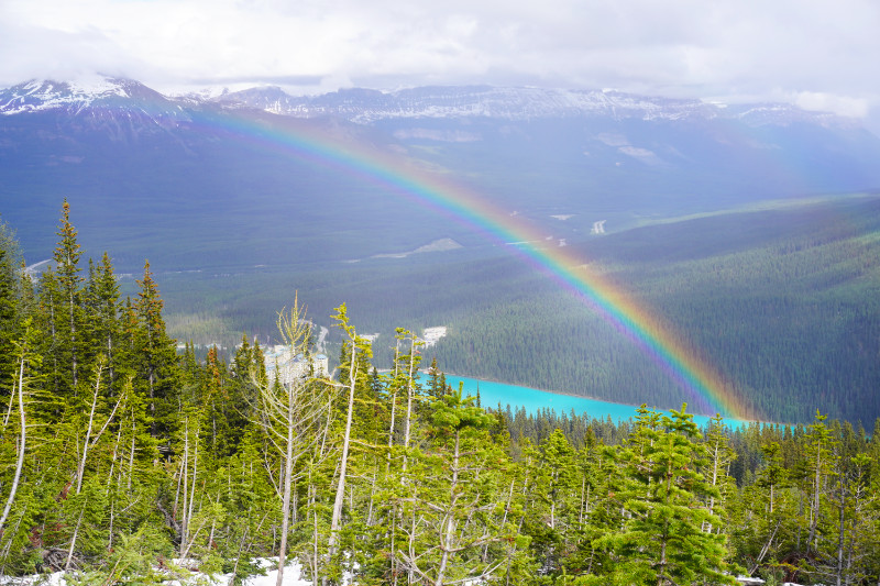 Rainbow at Lake Louise, Canada