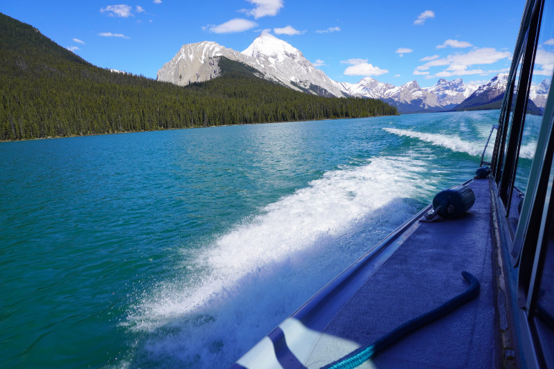 Out on the boat on Maligne Lake, Jasper, Canada