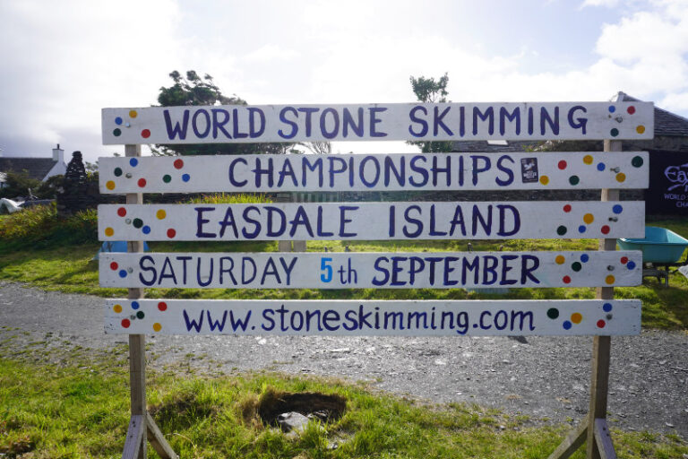 World Stone Skimming Championships, Easdale Island, Scotland